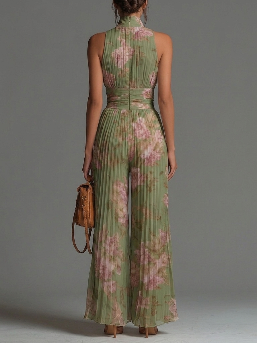 Kalindra | Green Floral Jumpsuit