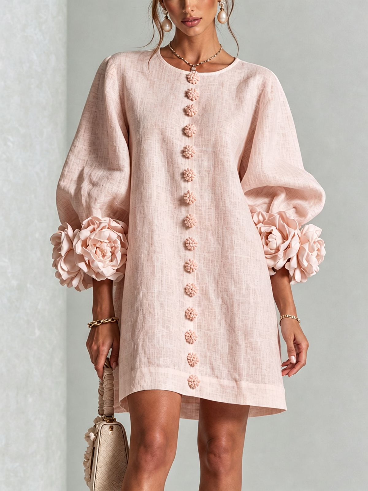 Julianna™ Elegant Button-Down Mini Dress