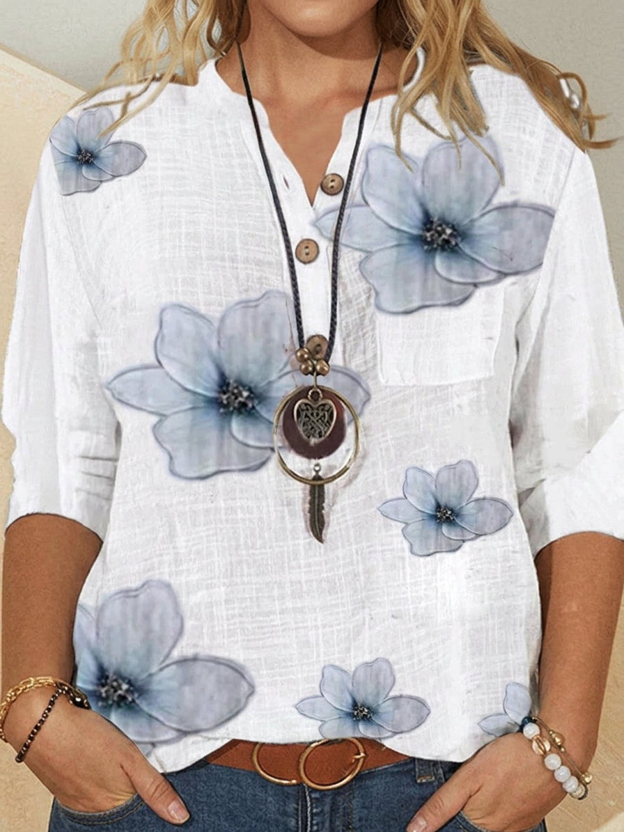 Zara | Floral Button Blouse