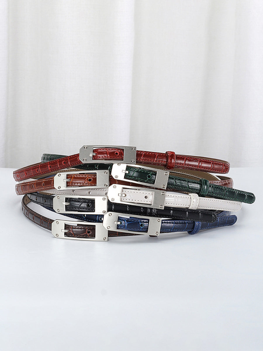 Isabelle | Alligator Thin Leather Belt