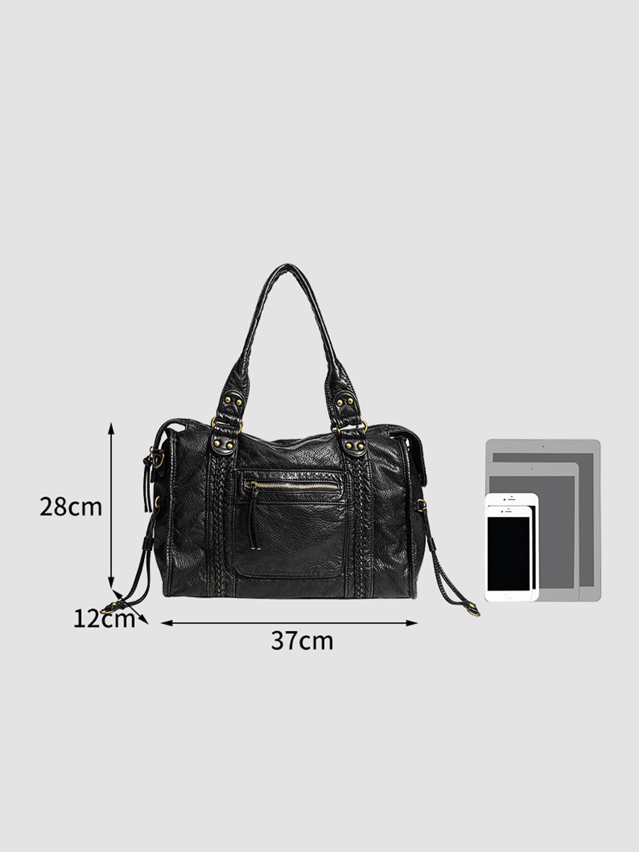 Rowan | Distressed Multi-Pocket Handbag