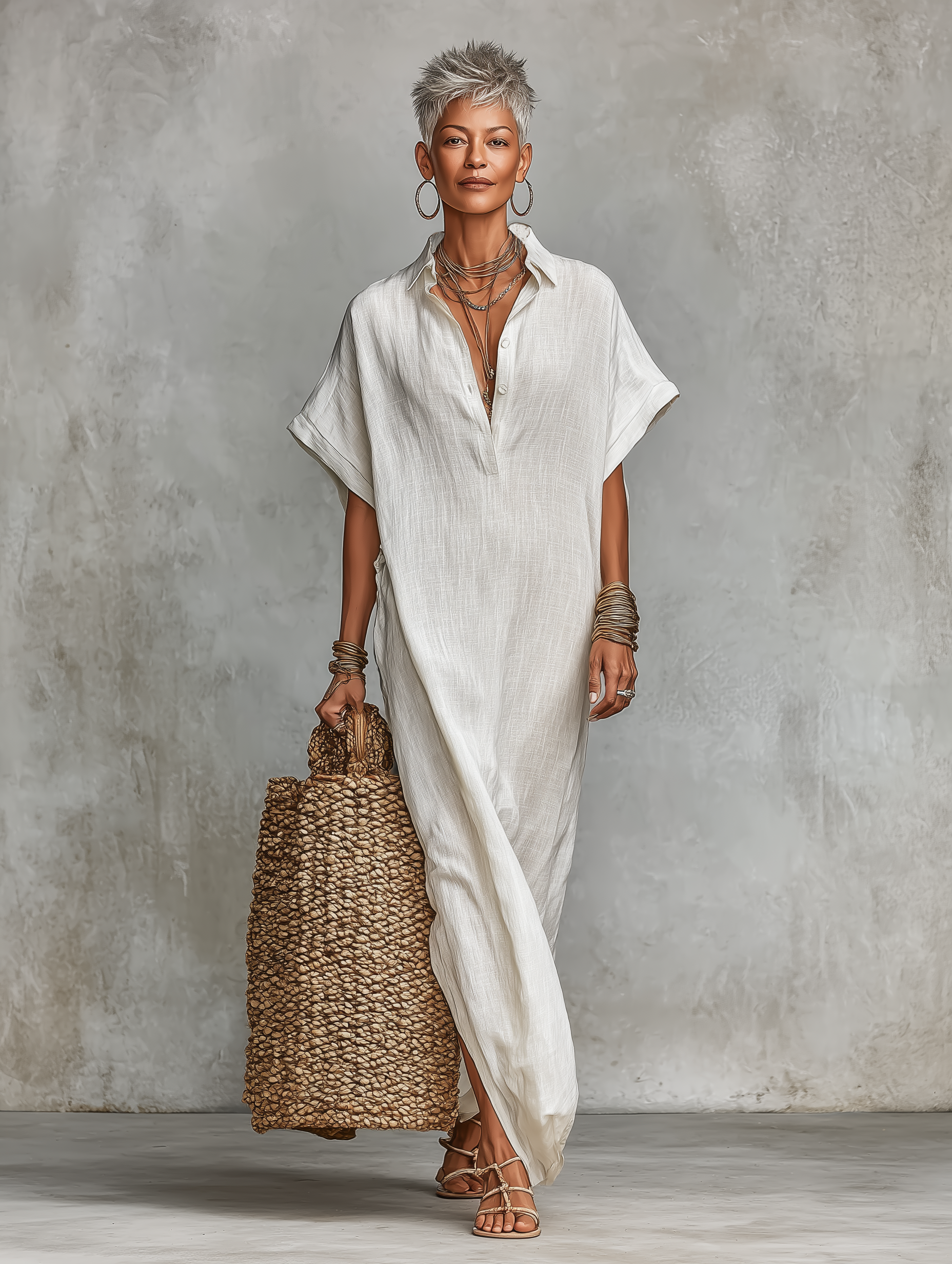 Julia | Loose-Fitting Shirt Maxi Dress