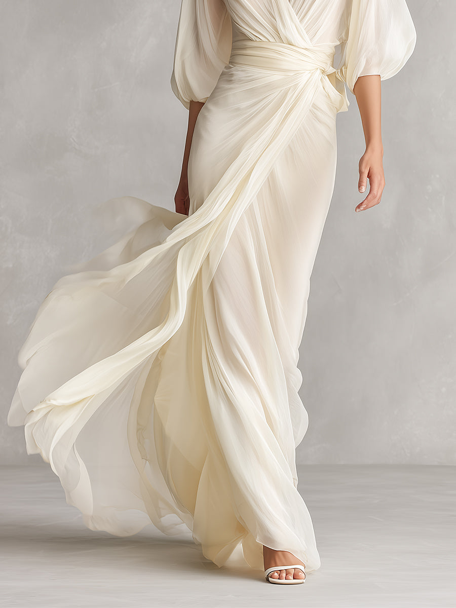 Maria | Romantic Chiffon Wrap Dress