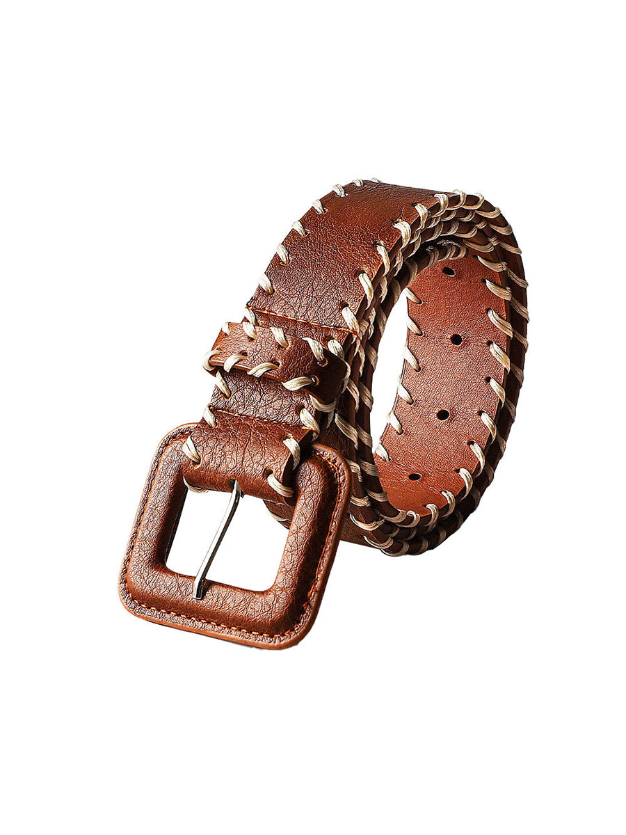Camille | Brown Stitch Detail Belt