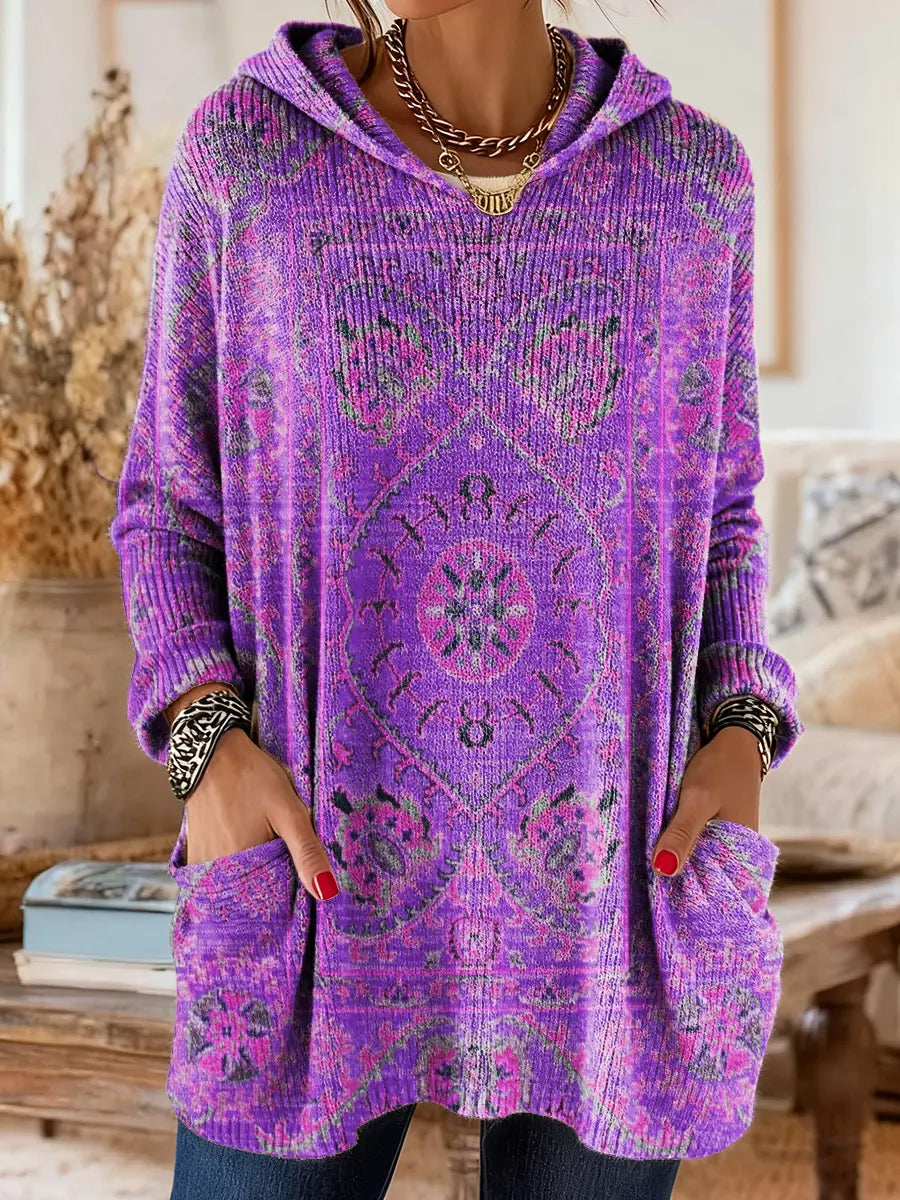 Alice™ | Retro Ethnic Print Hooded Tunic – product image 11