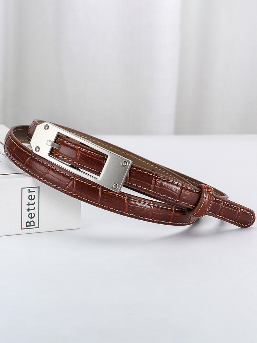 Isabelle | Alligator Thin Leather Belt