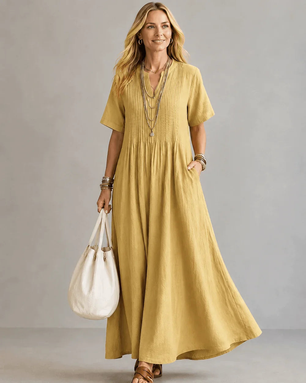 Genesis™ Flowing V-Neck Maxi Dress