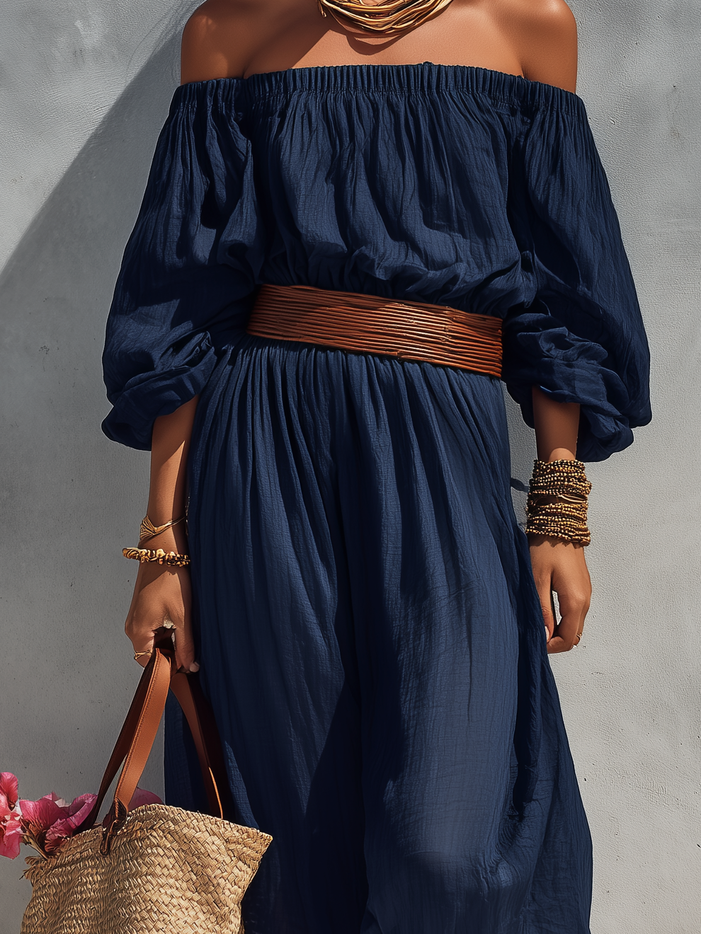 Audrey | Dark Blue Strapless Maxi Dress