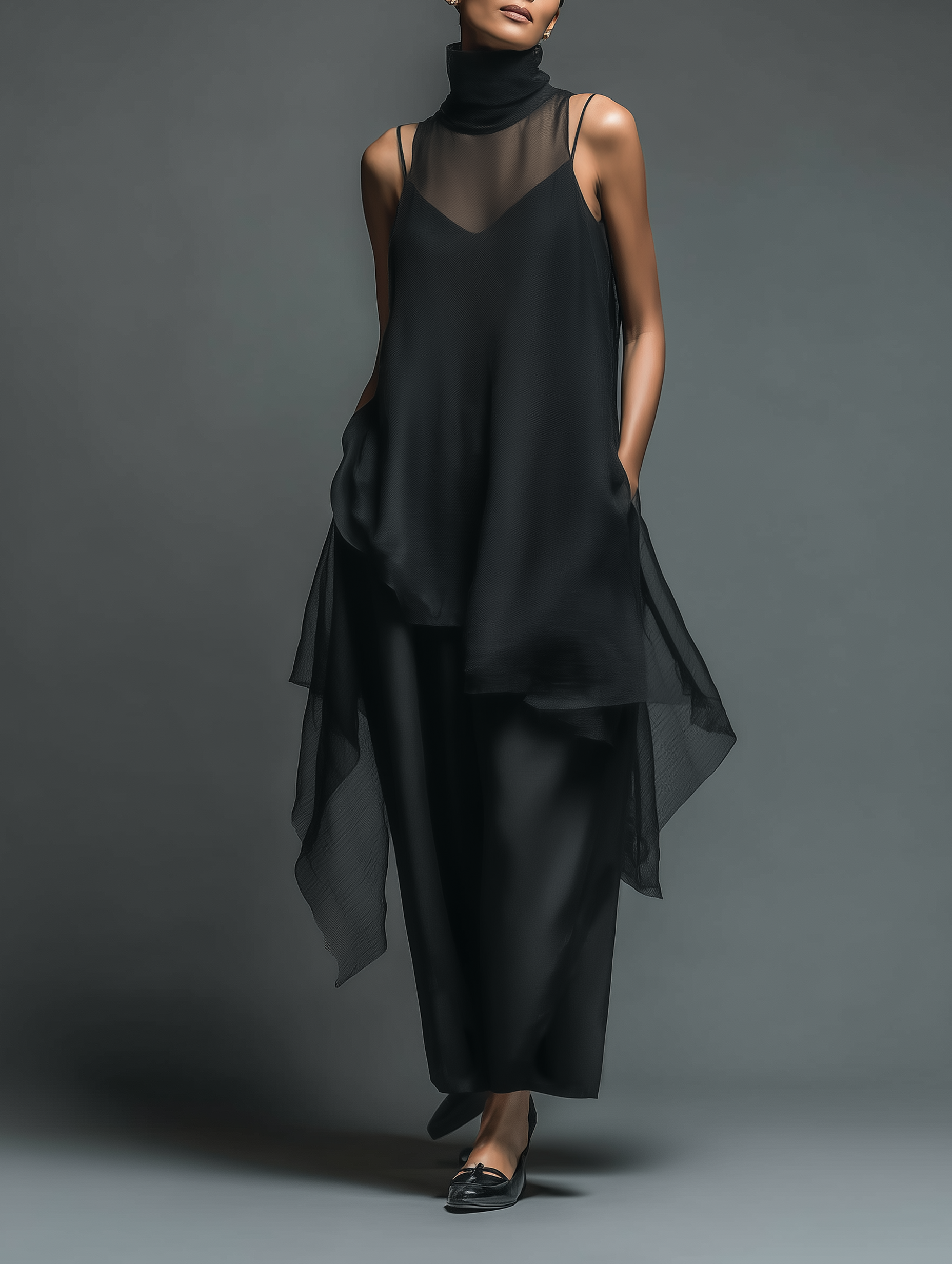 Ophelia | Slip Dress with Chiffon Overlay