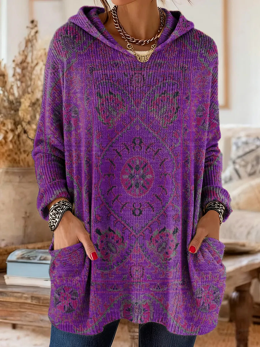 Alice™ | Retro Ethnic Print Hooded Tunic – product image 4