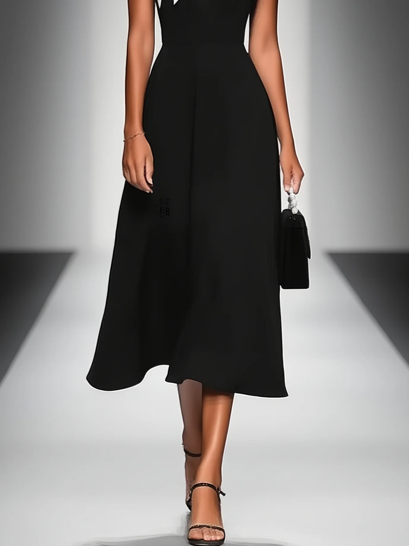 Elise | Colorblock Square-Neck Midi Dress