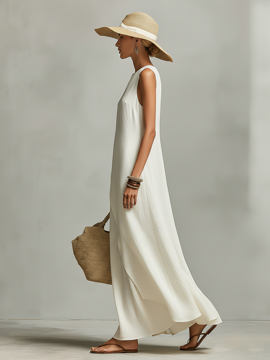Elsie | Asymmetric Linen Sleeveless Dress