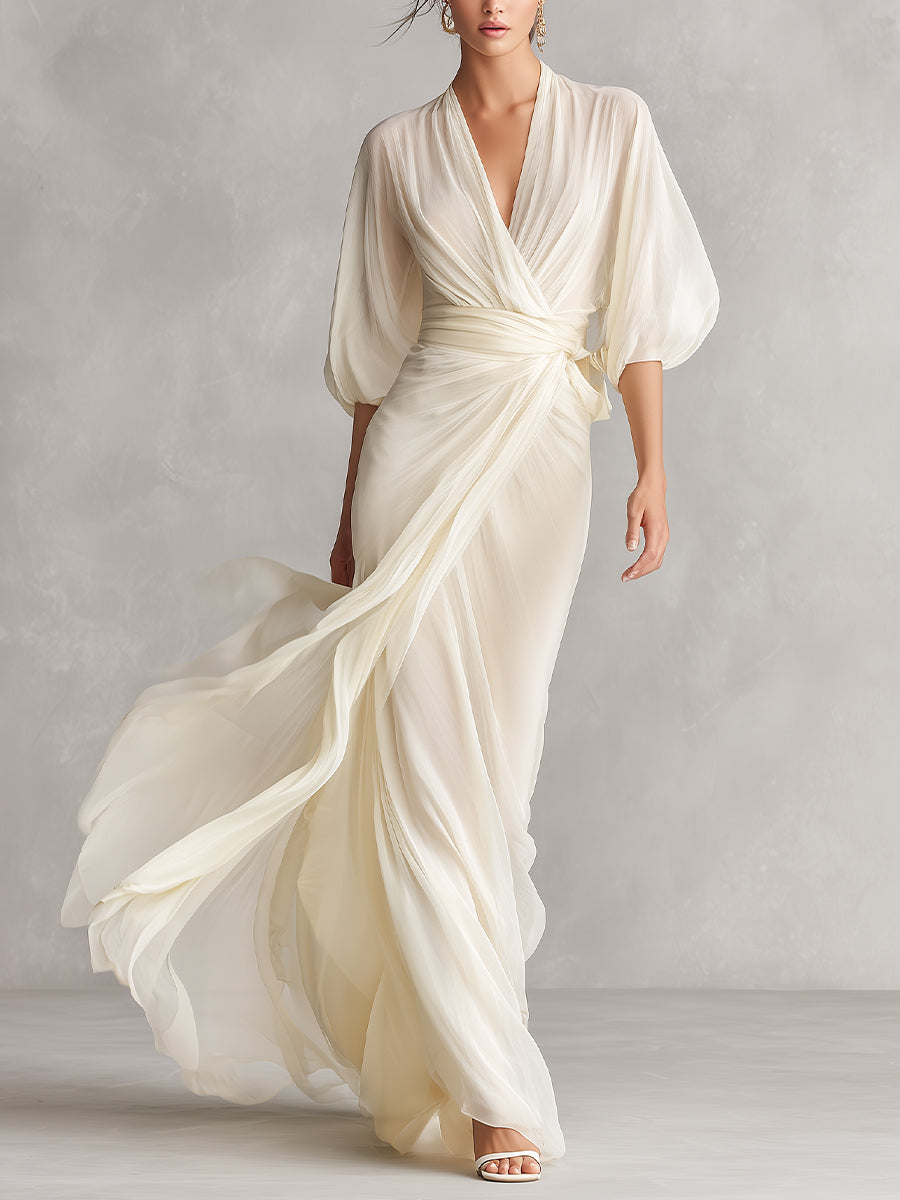 Maria | Romantic Chiffon Wrap Dress