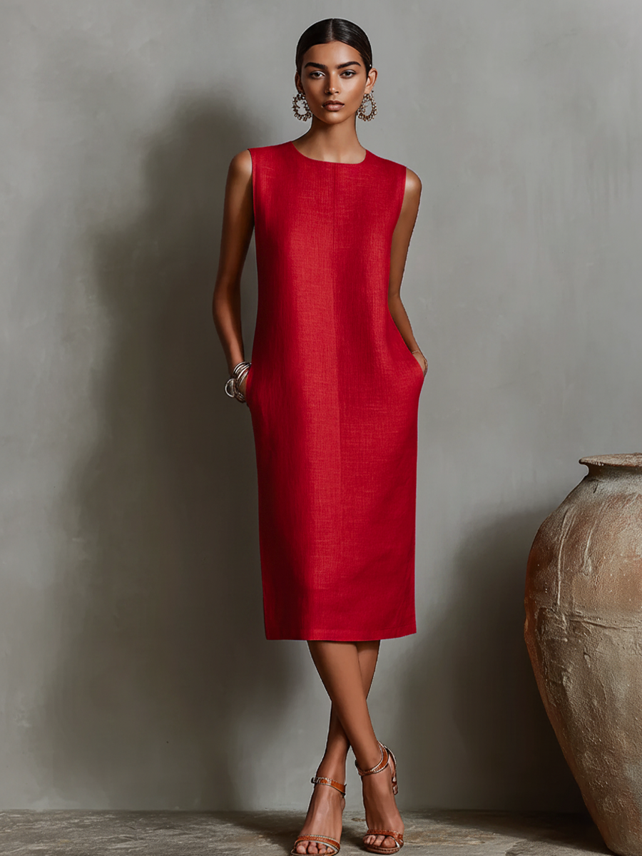Amber | Orange Pocket Shift Dress