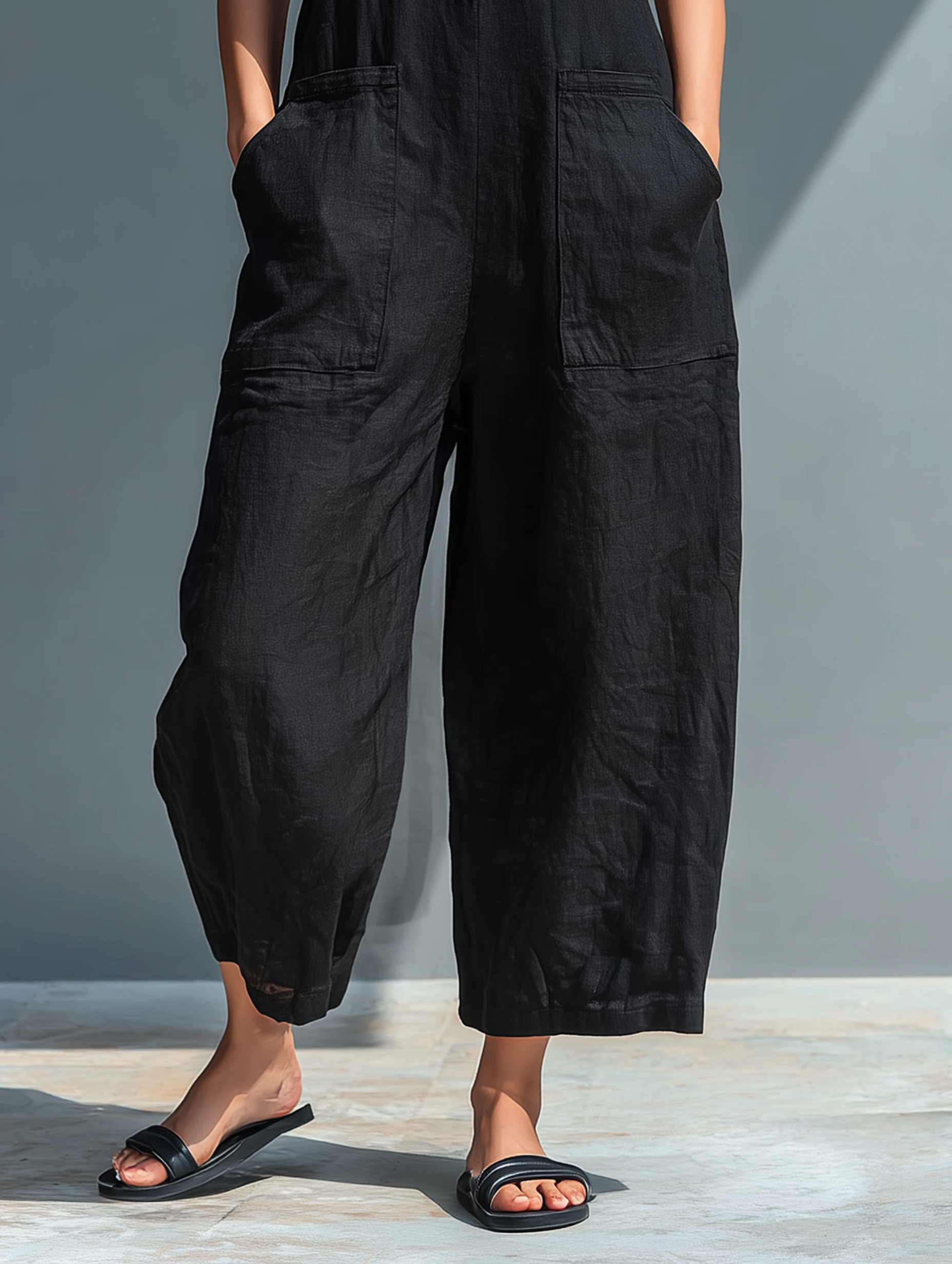 Serena | Stand-Collar Linen Jumpsuit