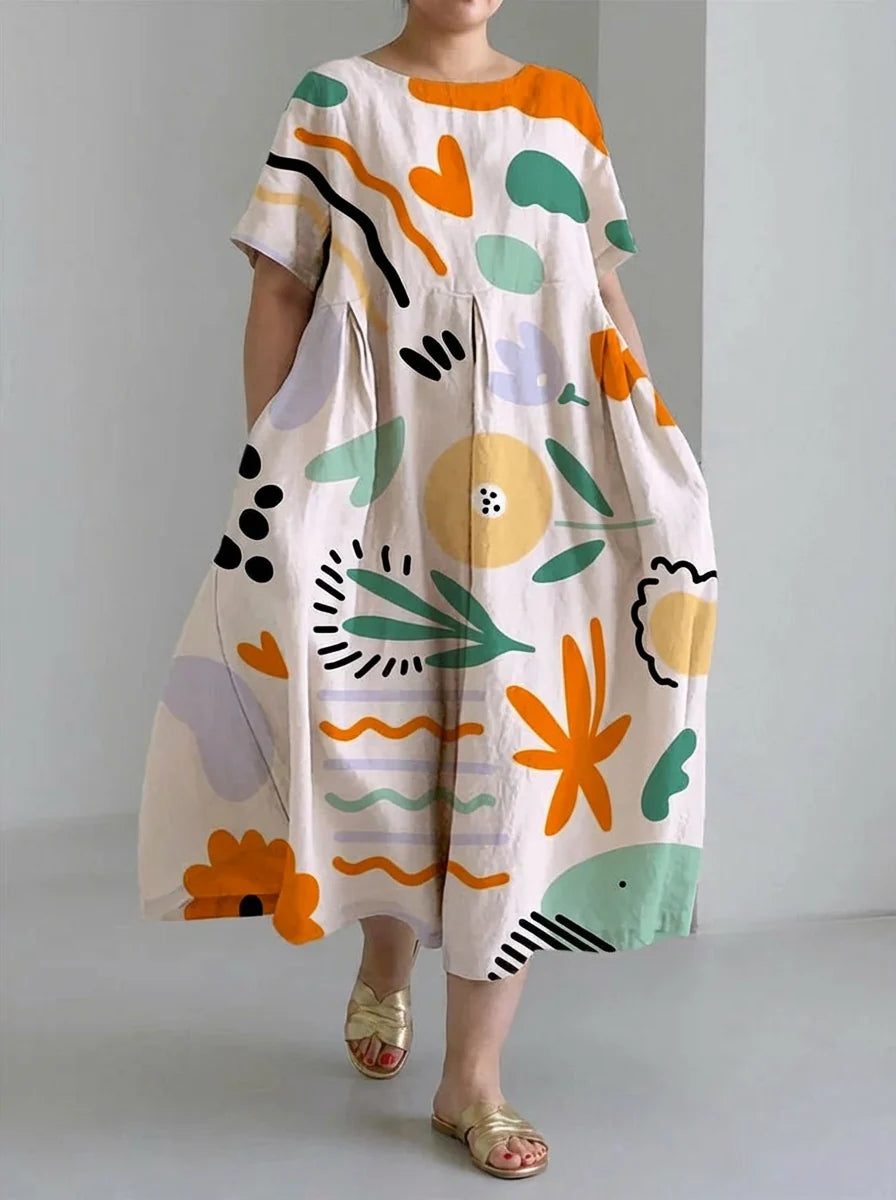 Luna | Elegant Casual Summer Printed Loose  Dress