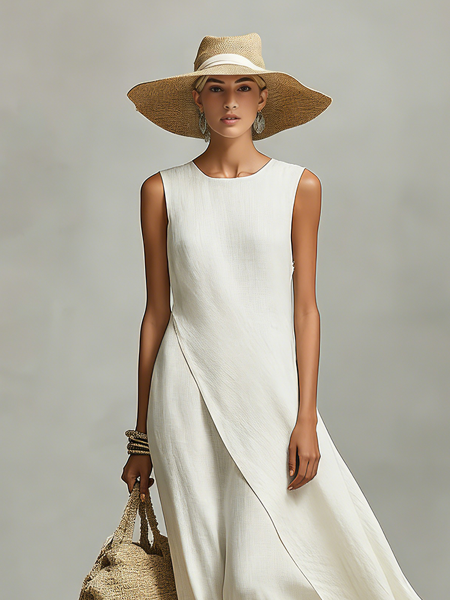 Elsie | Asymmetric Linen Sleeveless Dress