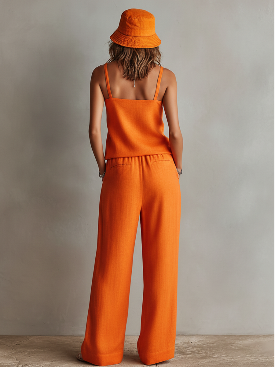 Alina | Orange Cami Trouser Set