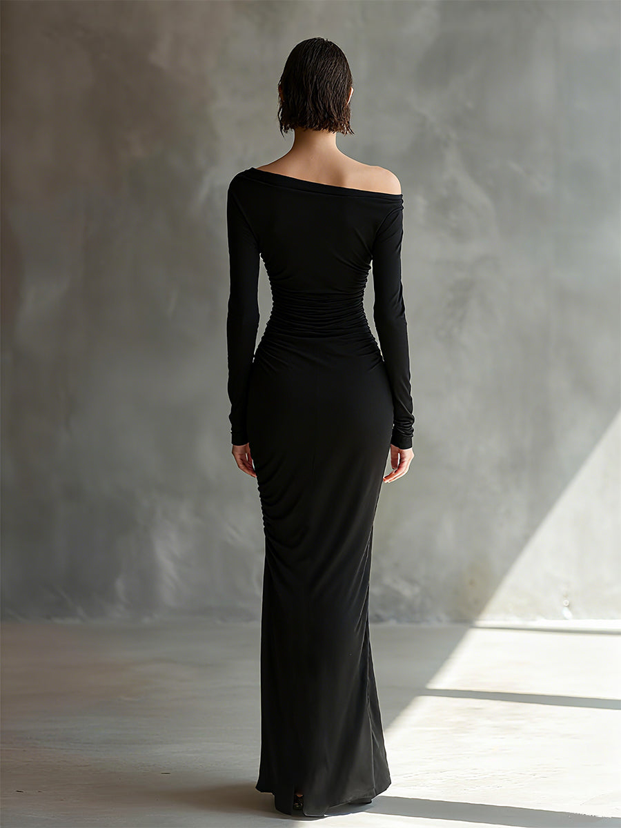 Isabelle | Off-Shoulder Ruched Maxi Dress