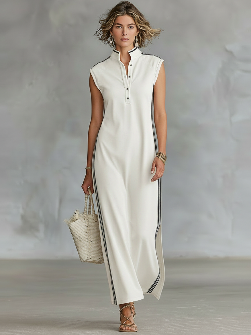 Maisie | Athletic Henley Maxi Dress