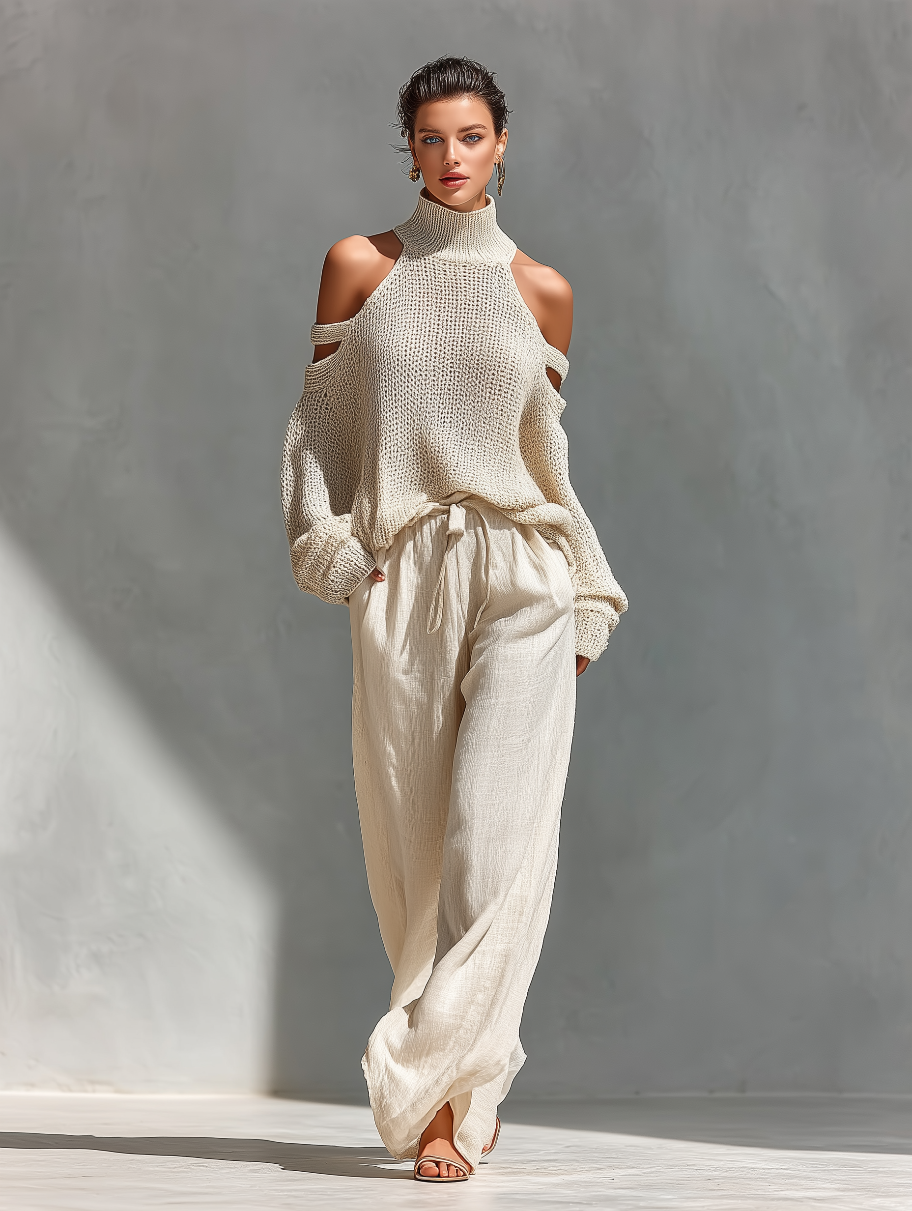Nicole | Cold-Shoulder Wide-Leg Set