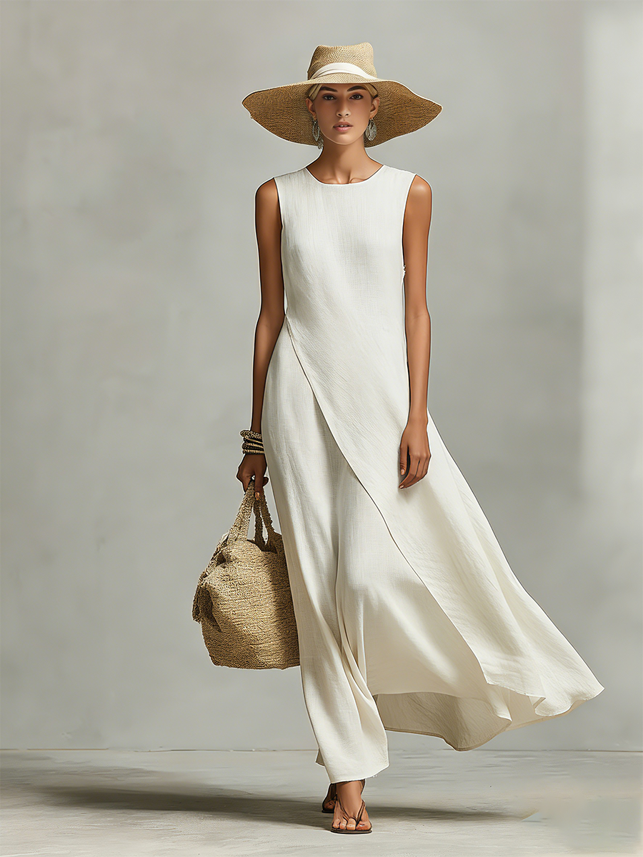 Elsie | Asymmetric Linen Sleeveless Dress