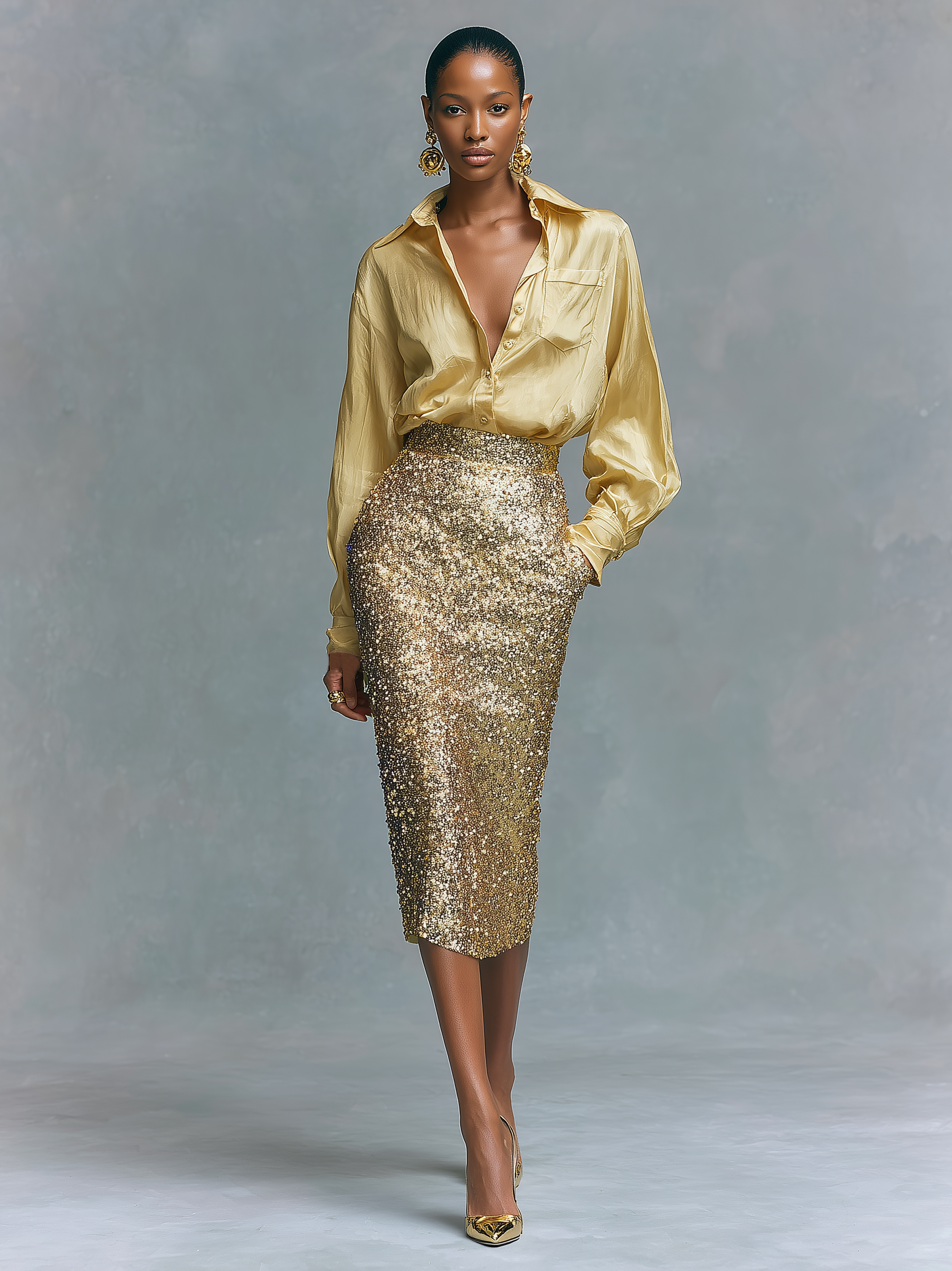 Larissa | Sequined Pencil Skirt Set