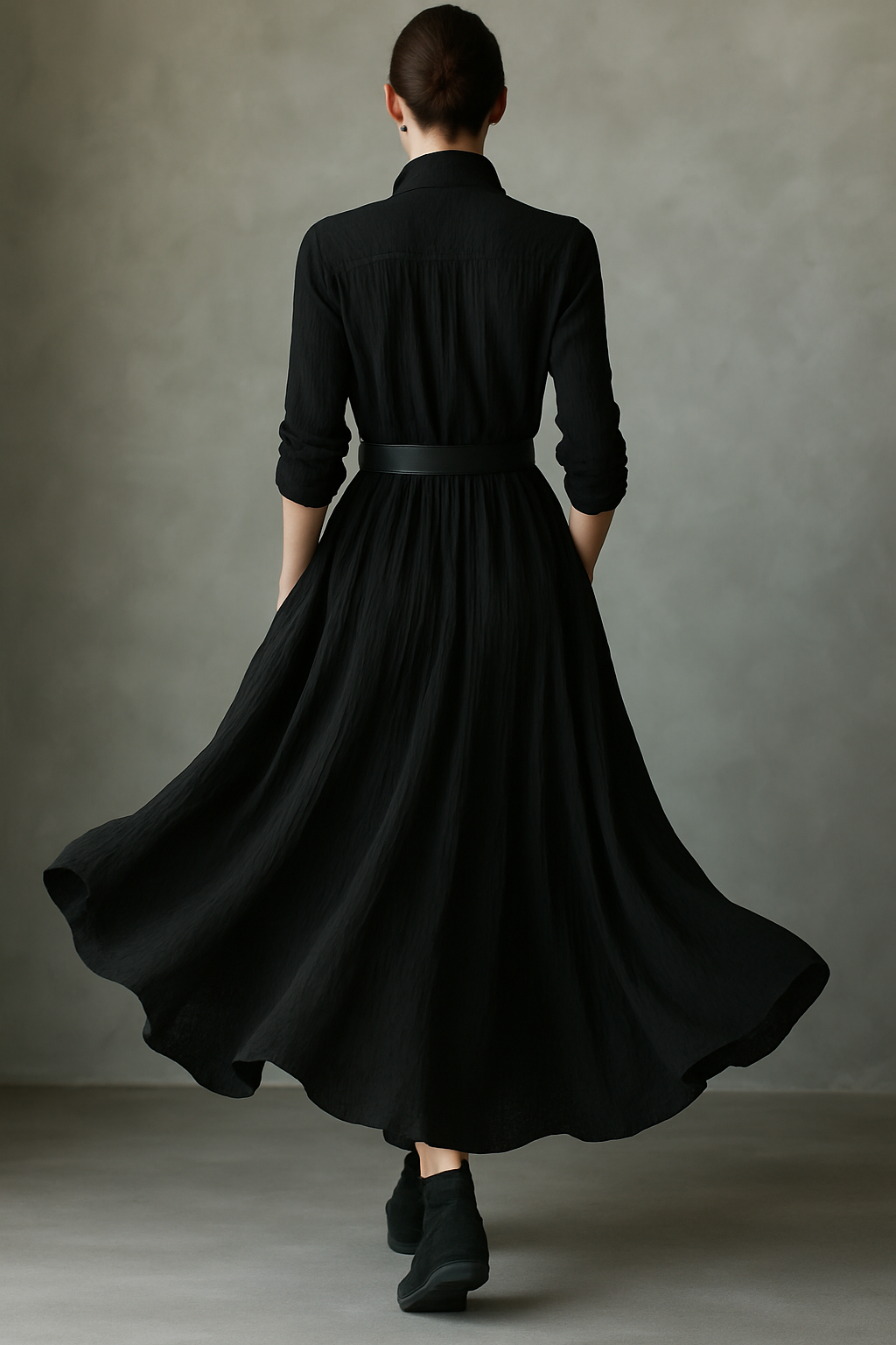 Elina | Textured Pleated Maxi Dress