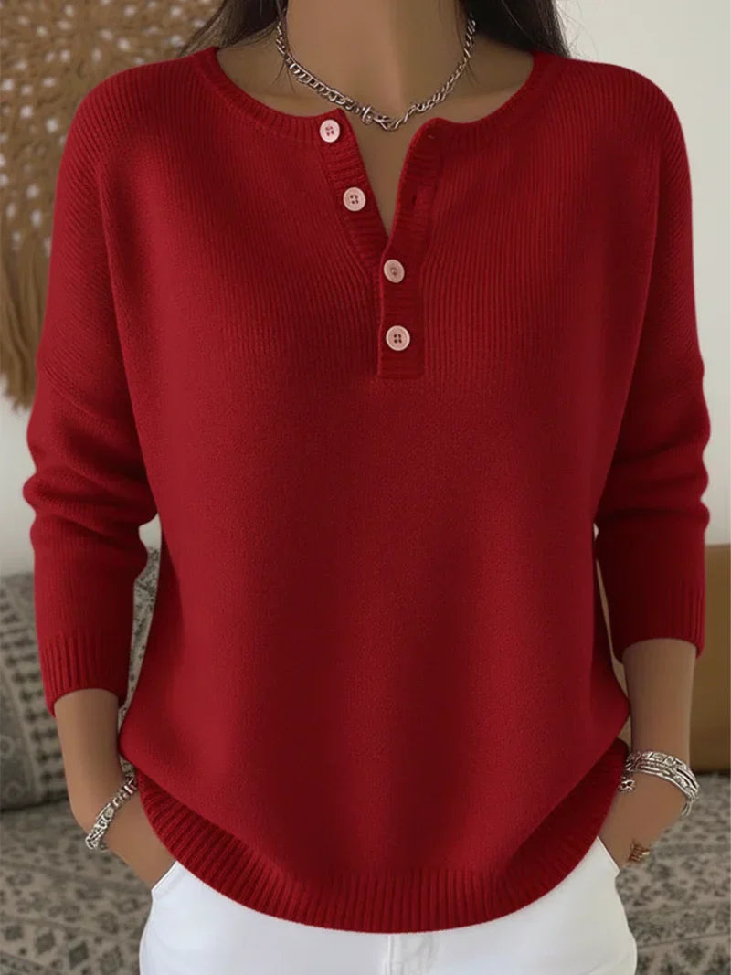 Mira Button-Up Knit Sweater