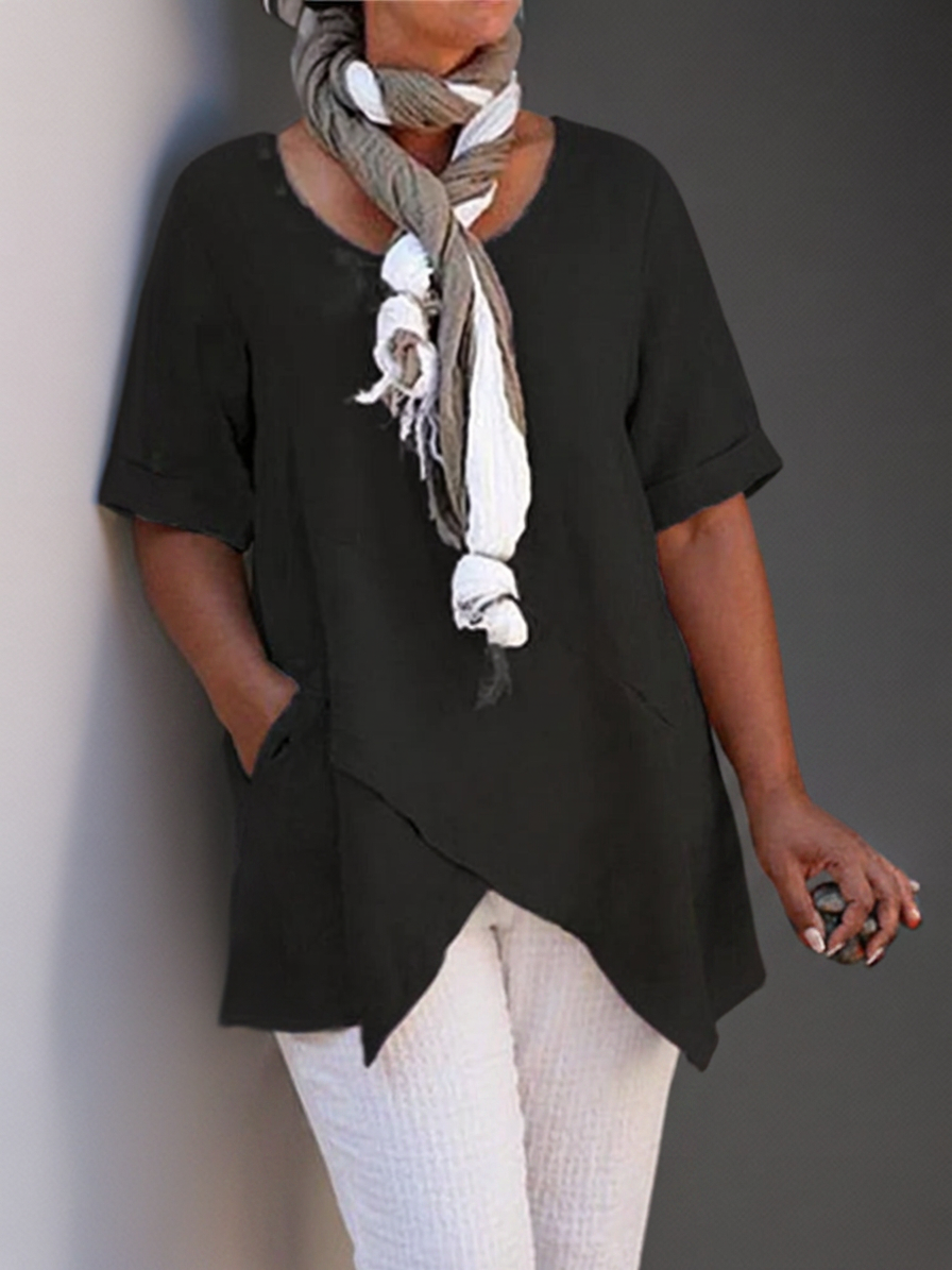 Maggie┃Casual A-Shape Wrap Tunic