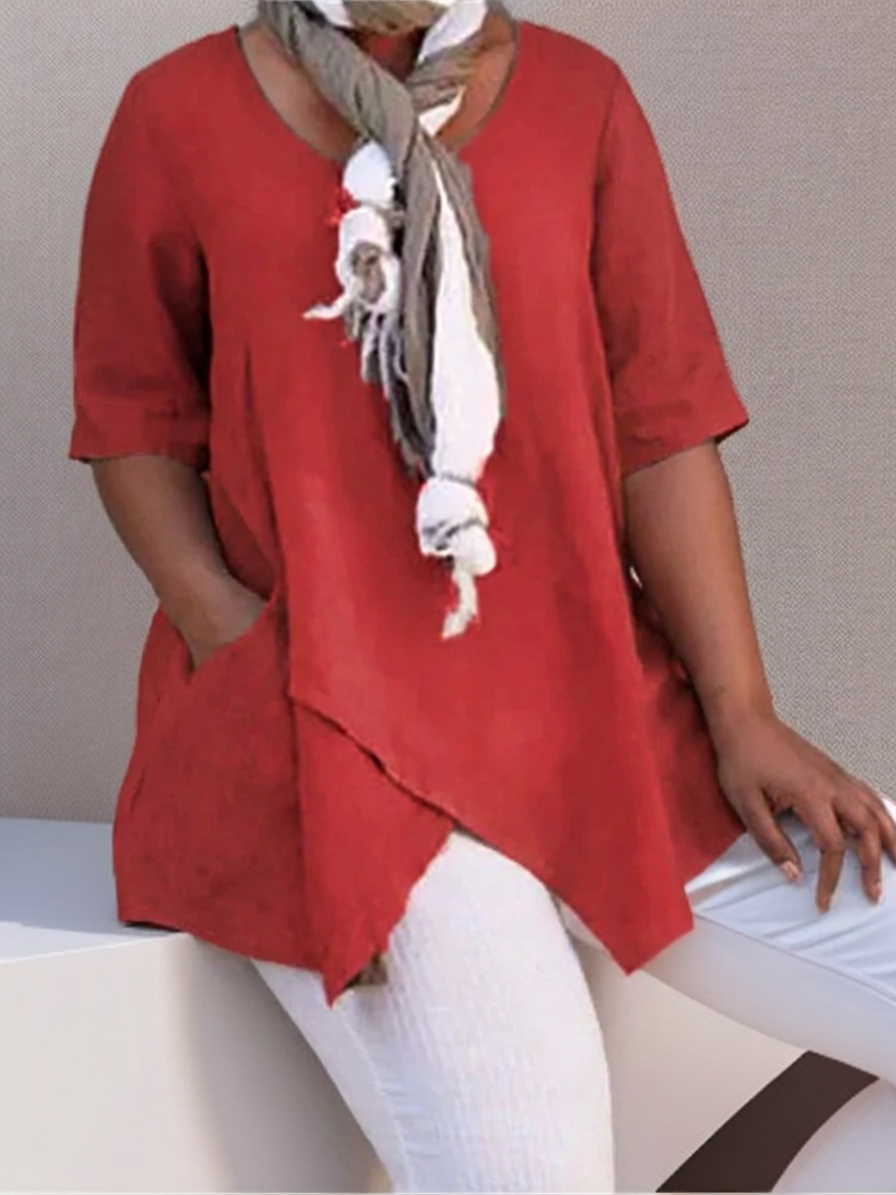 Maggie┃Casual A-Shape Wrap Tunic