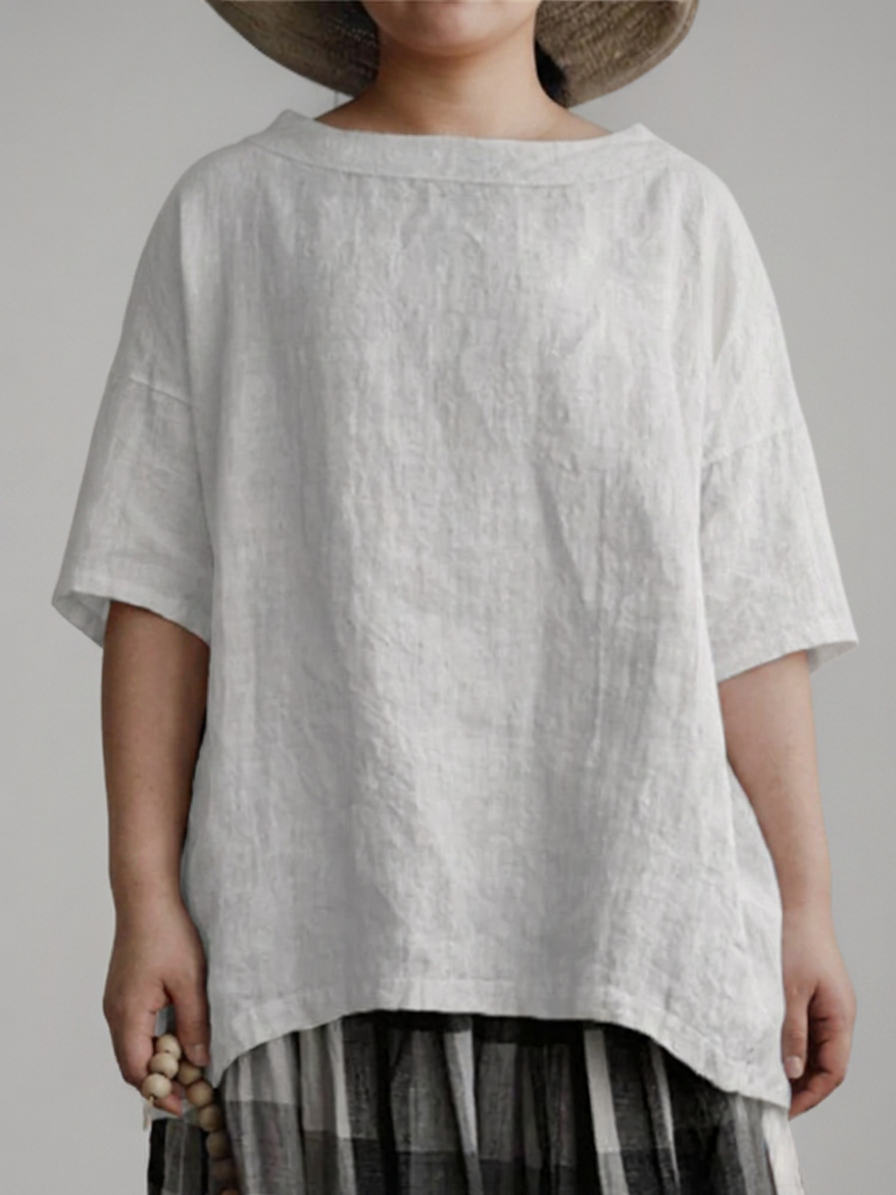 Viktoria┃Oversized vintage tunic with boat neck