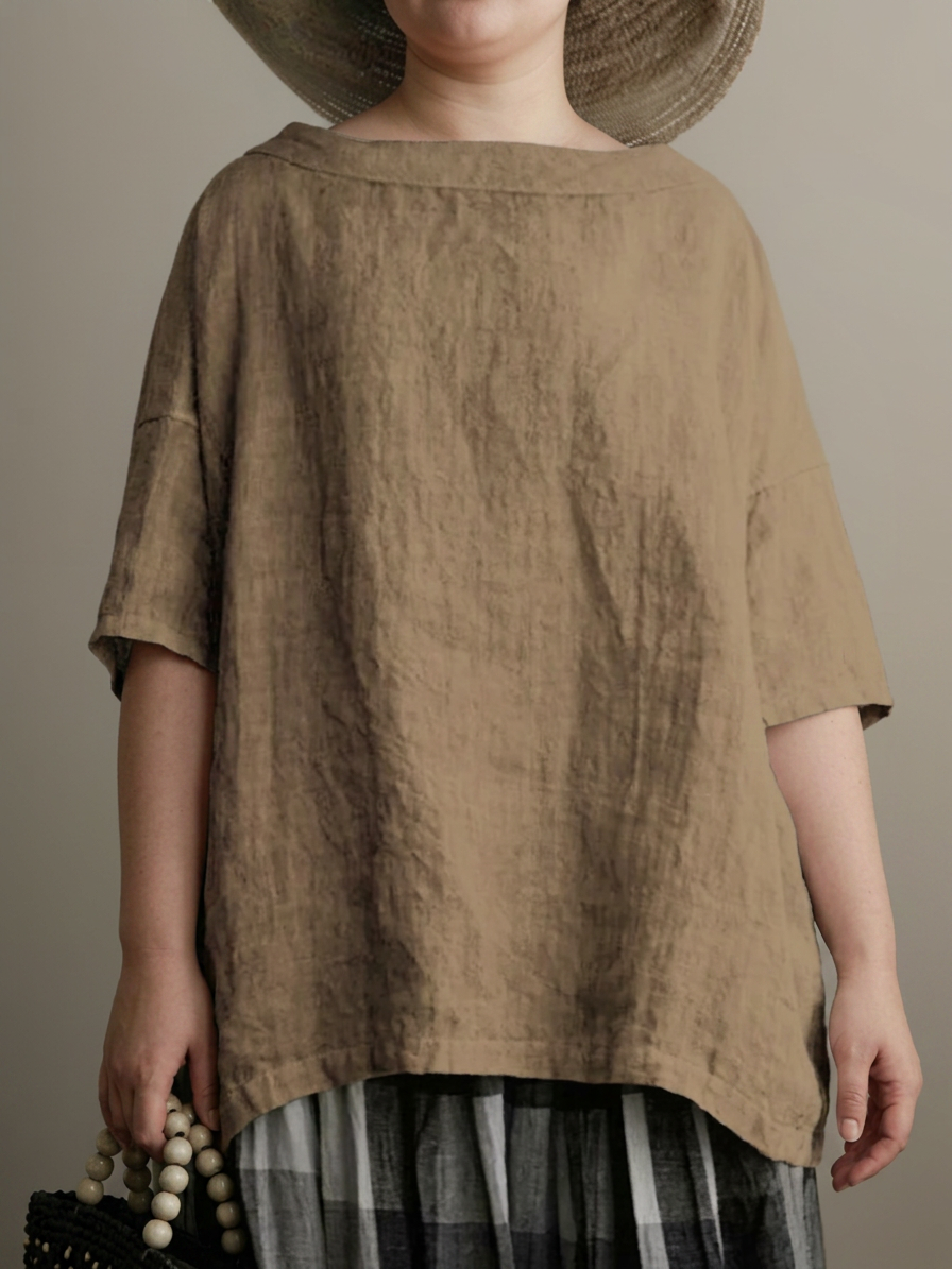 Viktoria┃Oversized vintage tunic with boat neck