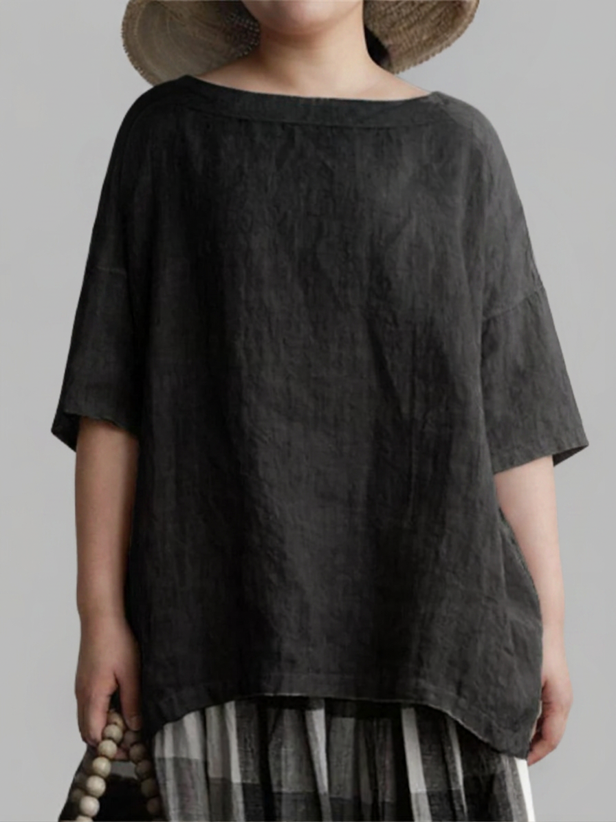 Viktoria┃Oversized vintage tunic with boat neck