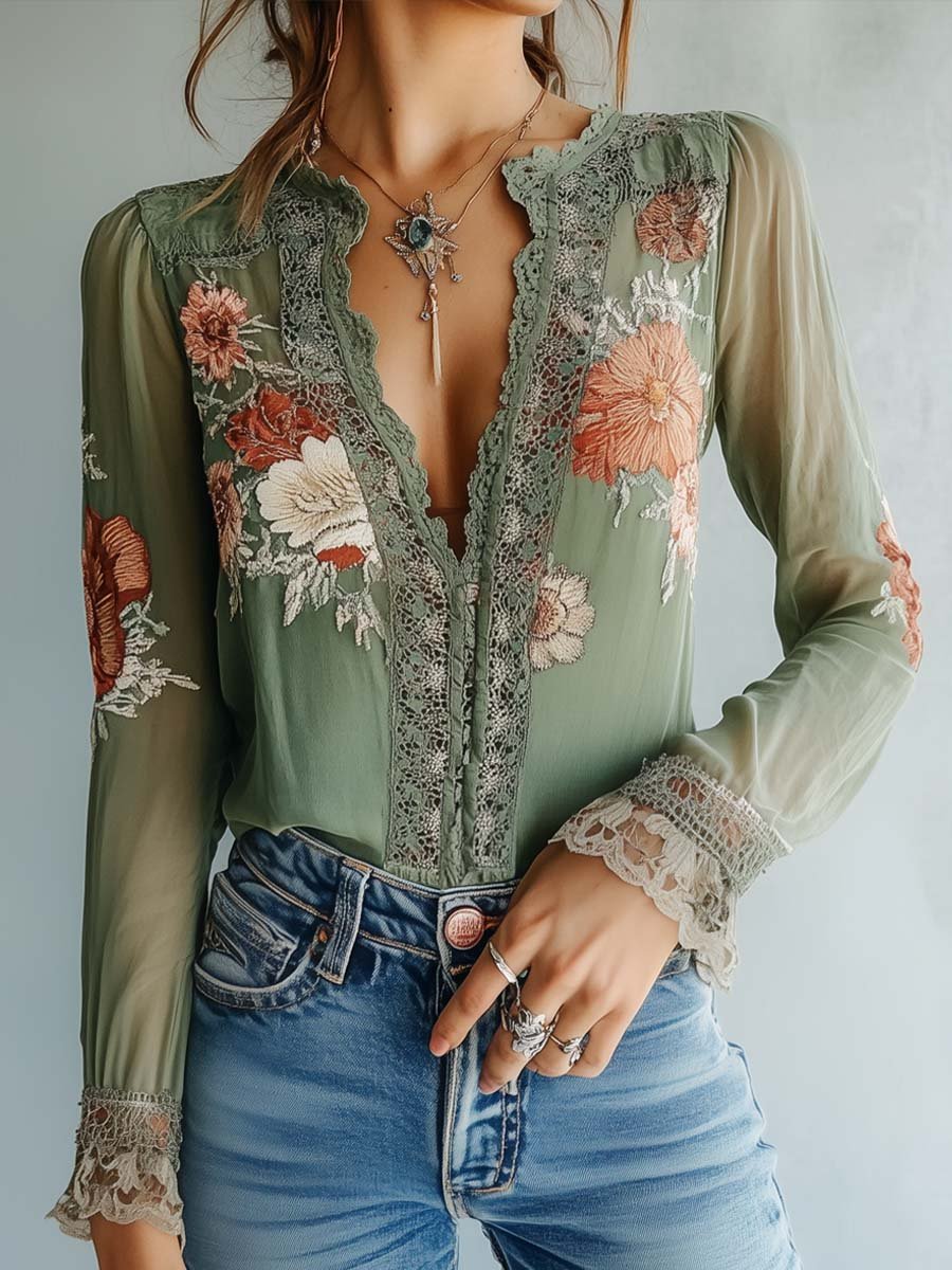 Fleur | Floral Lace Blouse