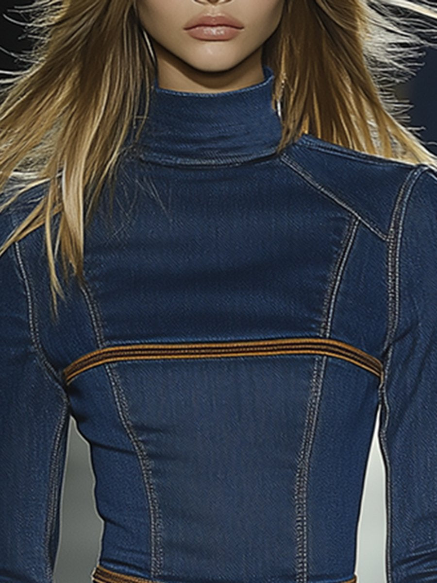 Lana | Artistic Denim Mini Dress
