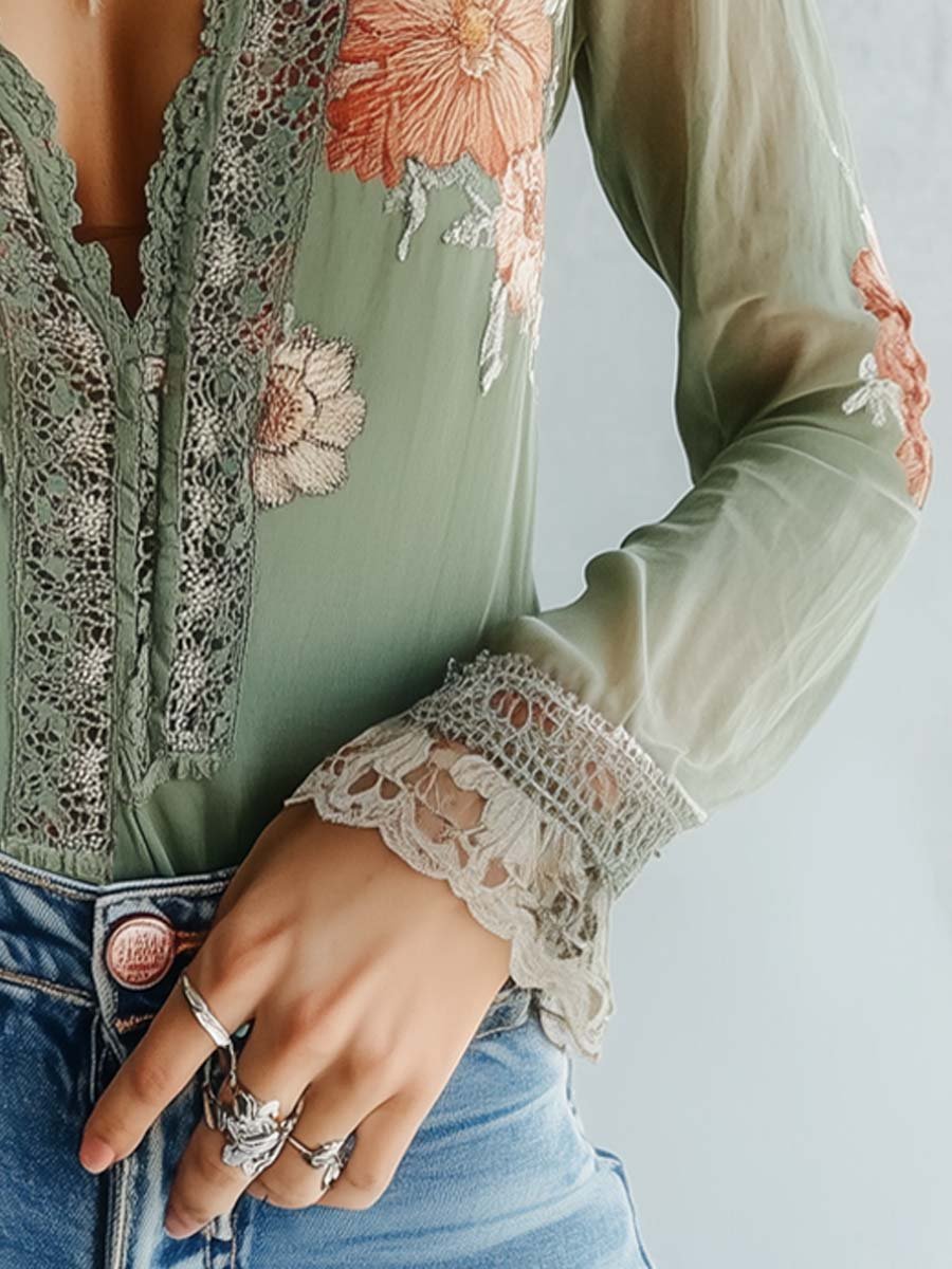 Fleur | Floral Lace Blouse