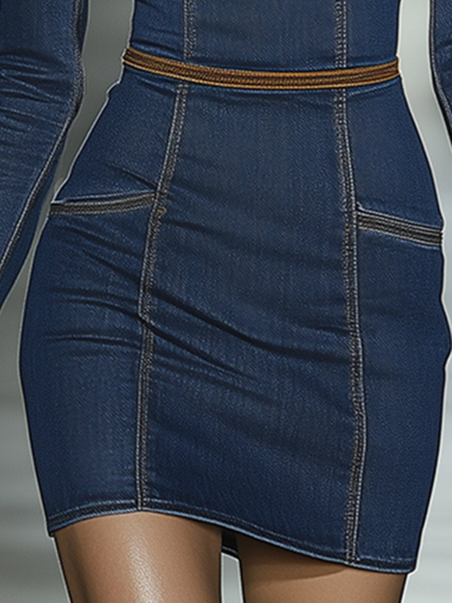 Lana | Artistic Denim Mini Dress
