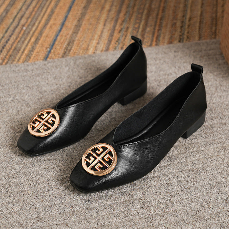 Marlène - Elegant Square-Toe Flats