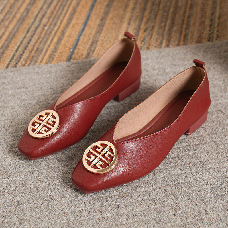 Marlène - Elegant Square-Toe Flats