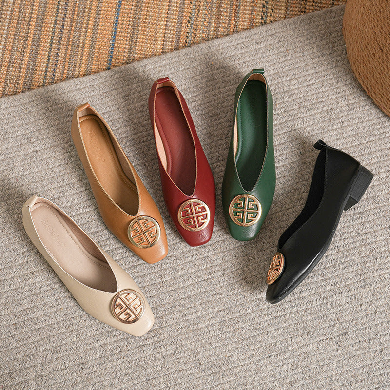 Marlène - Elegant Square-Toe Flats