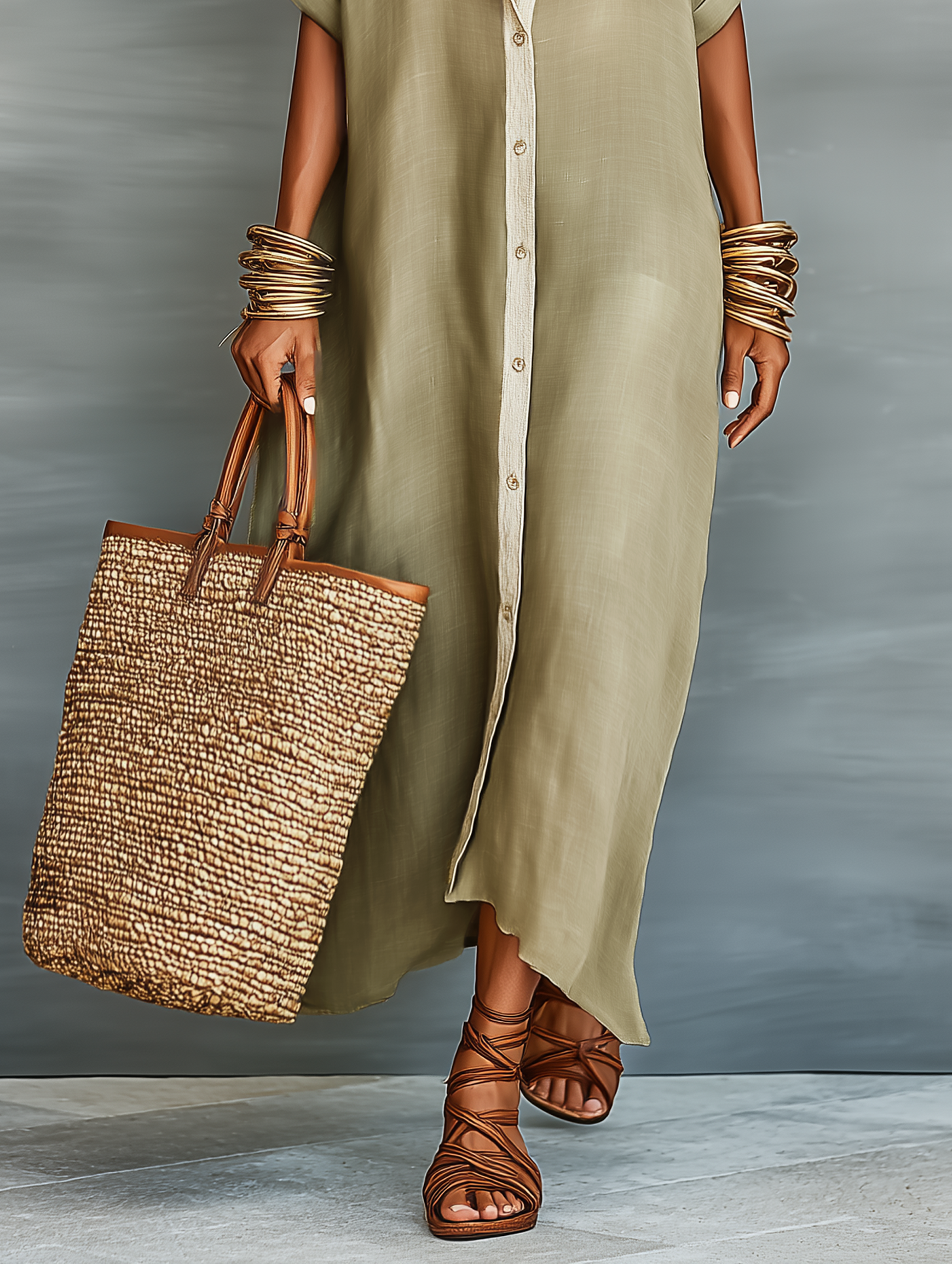 Fleur | Short-Sleeve Linen Shirt Dress