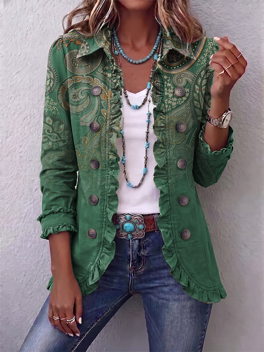 Amaris | Bohemian Paisley Ruffle Jacket
