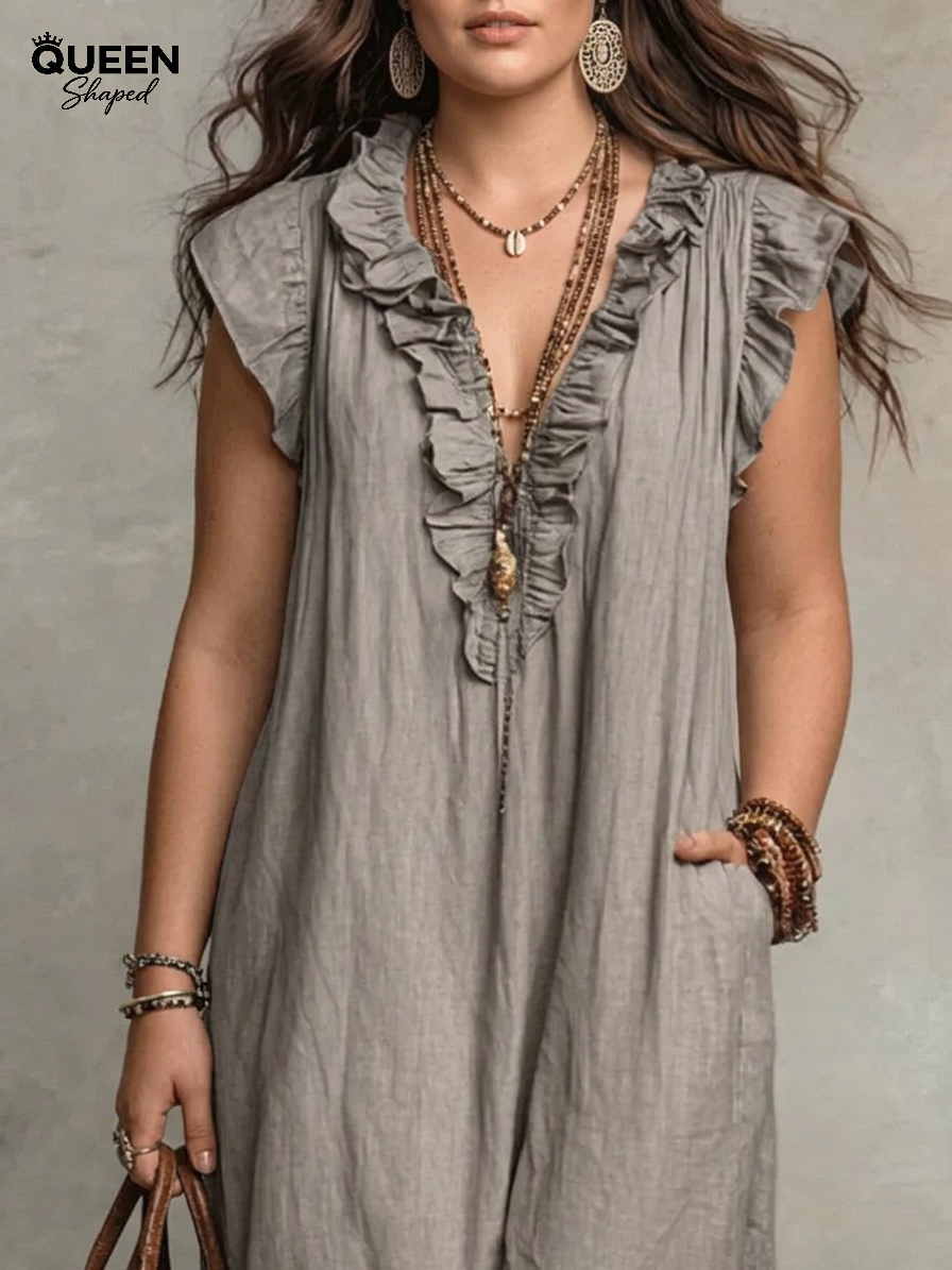 Sienna | Boho Ruffle Maxi Dress