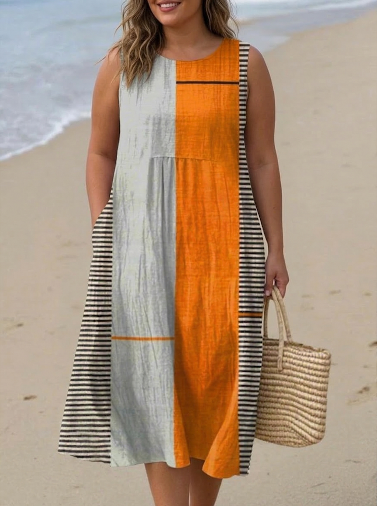 May Color Block Midi Dress