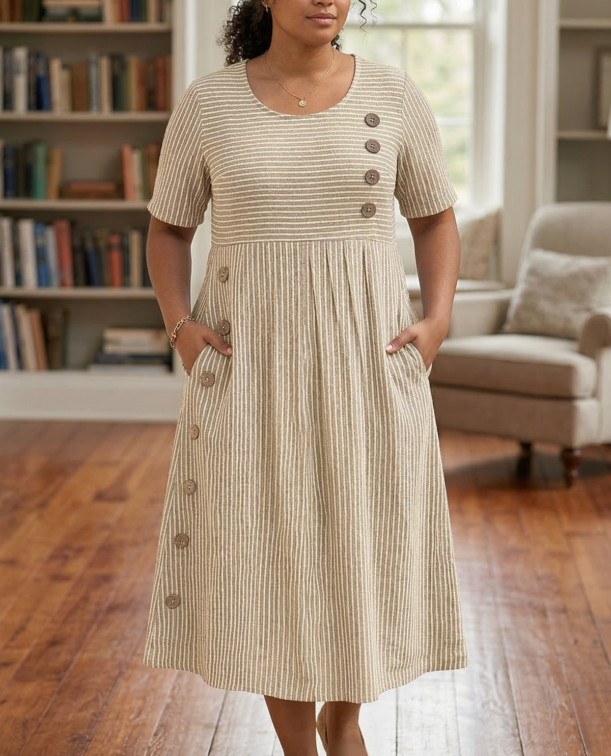 Jovie Striped Midi Dress