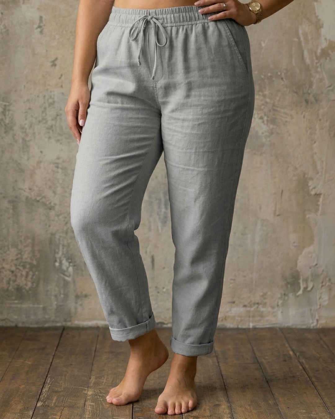 Maylora | Drawstring Relaxed Linen Trousers