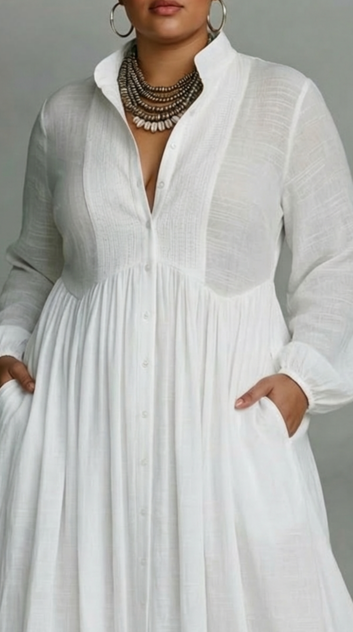 Seren | Flowing Button-Front Maxi Dress