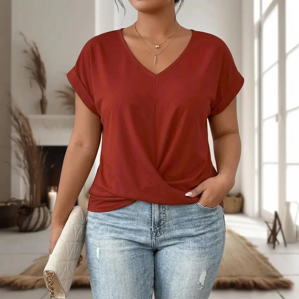 Elle | Casual Sweetheart Neck T-Shirt
