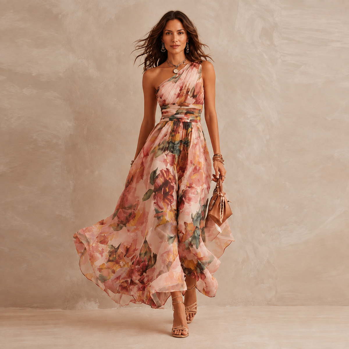 Liora™ One-Shoulder Chiffon Maxi Dress